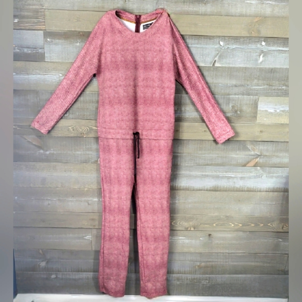 Lime & Vine Neagan Herrington Long Sleeve Straight Leg Crew Neck Jumpsuit
